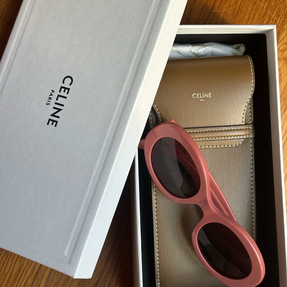Celine Coral Sunglasses with Gold Accent